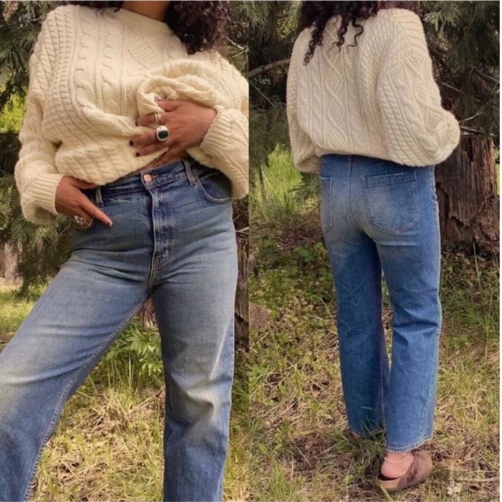Doen Dronme Jeans  High Rise Straight Leg Raw Hem Size 24